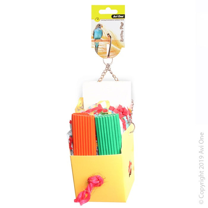 Bird Toy Box With Paper And Popsicles 25cm