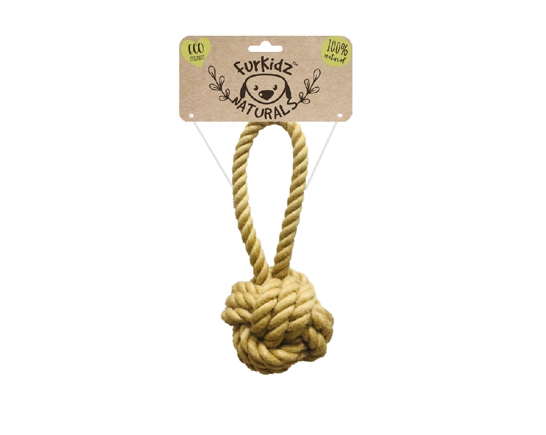 Natures Choice Jute Sling Ball Toy 16cm