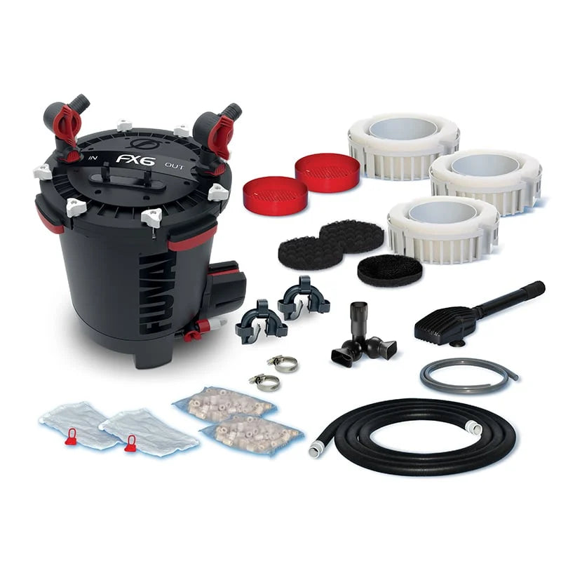 Fluval FX6 Canister Filter: A high-performance aquarium filtration system, providing efficient water purification and circulation. Ideal for freshwater and saltwater setups. Features advanced multi-stage filtration, powerful motor, and large media capacity for crystal-clear water. Enhance your aquatic environment with the Fluval FX6 Canister Filter.