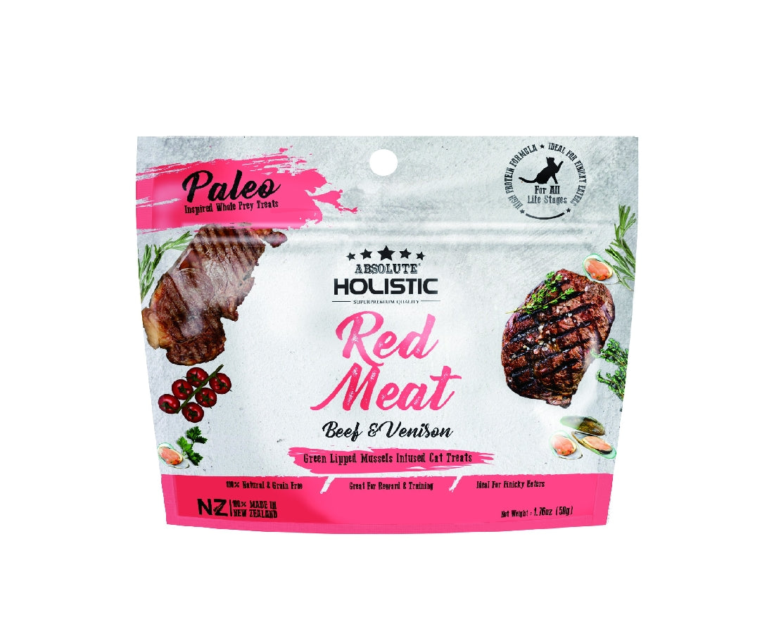 Absolute Holistic Air Dried Cat Treats Red Meat Beef & Venison