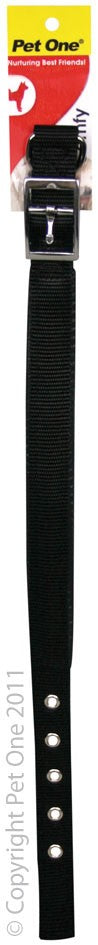 Collar Nylon Adj 18 To 28cm Padded 15mm Black