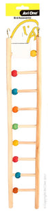 Bird Toy Wooden Ladder 9 Rung W/beads