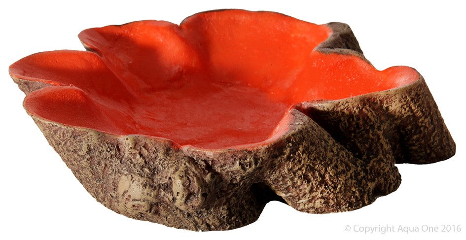 Hermit Crab Tree Stump Bowl Orange Large 14 X10x3cm