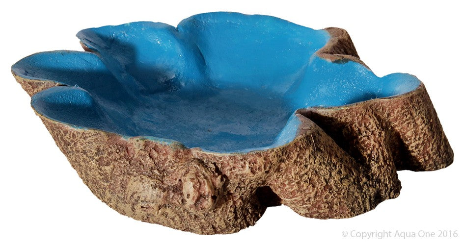 Hermit Crab Tree Stump Bowl Blue Large 14 X10x3cm