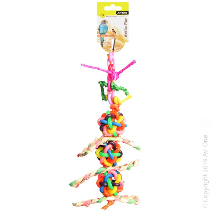 Bird Toy Tpr Balls With Bells And Corrugated Board 26cm