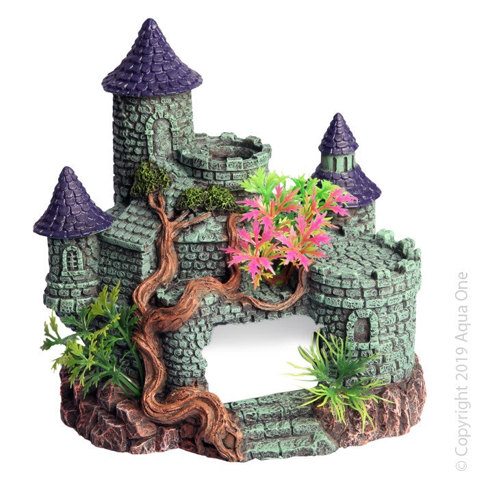 Ornament Castle With Tree And Plant
