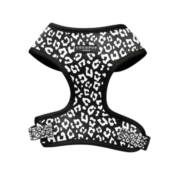 Cocopup London Adjustable Neck Dog Harness Black Leopard