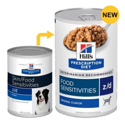 Hill's Prescription Diet Z/D Food Sensitivities Original Flavour Wet Dog Food 370gm 12 Cans